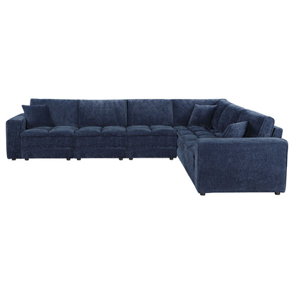 Atlantic 6-piece Upholstered Modular Sectional Sofa Blue