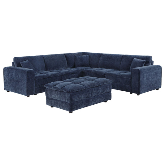 Atlantic Upholstered Modular Sectional Sofa Blue