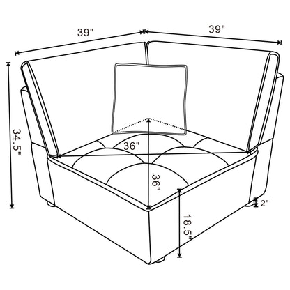 Atlantic 6-piece Upholstered Modular Sectional Sofa Blue