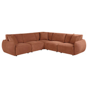 Elysia 5-piece Fabric Upholstered Modular Sectional Sofa Coral
