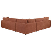 Elysia 5-piece Fabric Upholstered Modular Sectional Sofa Coral