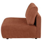 Elysia Fabric Upholstered Modular Armless Chair Coral