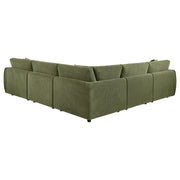 Elysia 5-piece Fabric Upholstered Modular Sectional Sofa Green