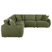 Elysia 5-piece Fabric Upholstered Modular Sectional Sofa Green