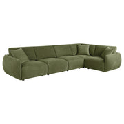 Elysia 5-piece Fabric Upholstered Modular Sectional Sofa Green