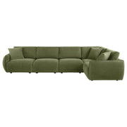 Elysia 5-piece Fabric Upholstered Modular Sectional Sofa Green