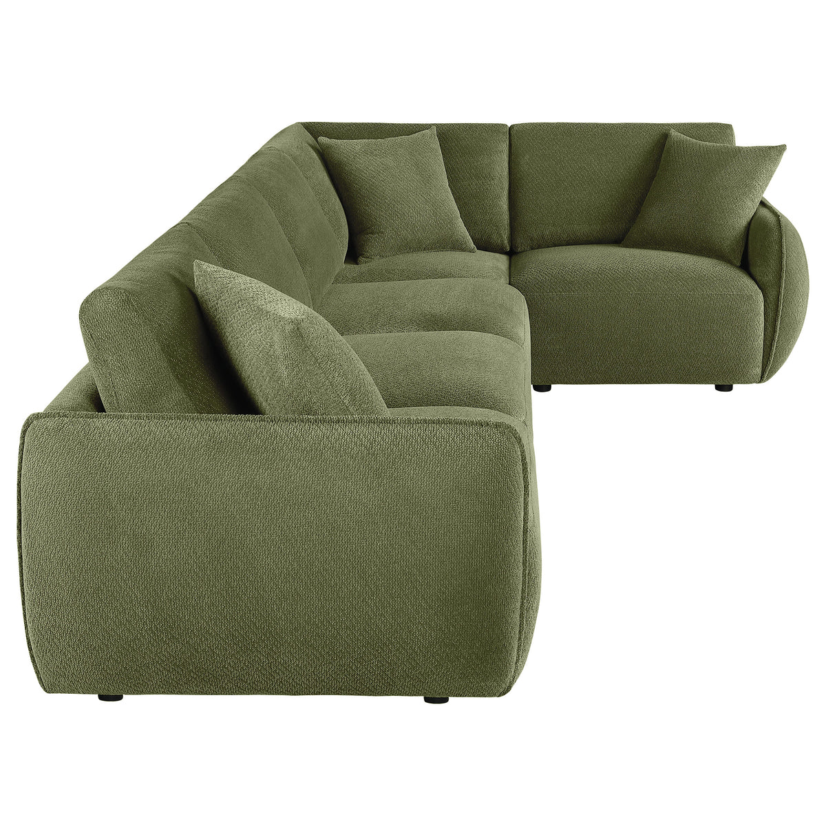 Elysia 5-piece Fabric Upholstered Modular Sectional Sofa Green