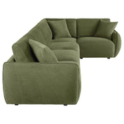 Elysia 5-piece Fabric Upholstered Modular Sectional Sofa Green