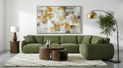 Elysia 6-piece Fabric Upholstered Modular Sectional Sofa Green