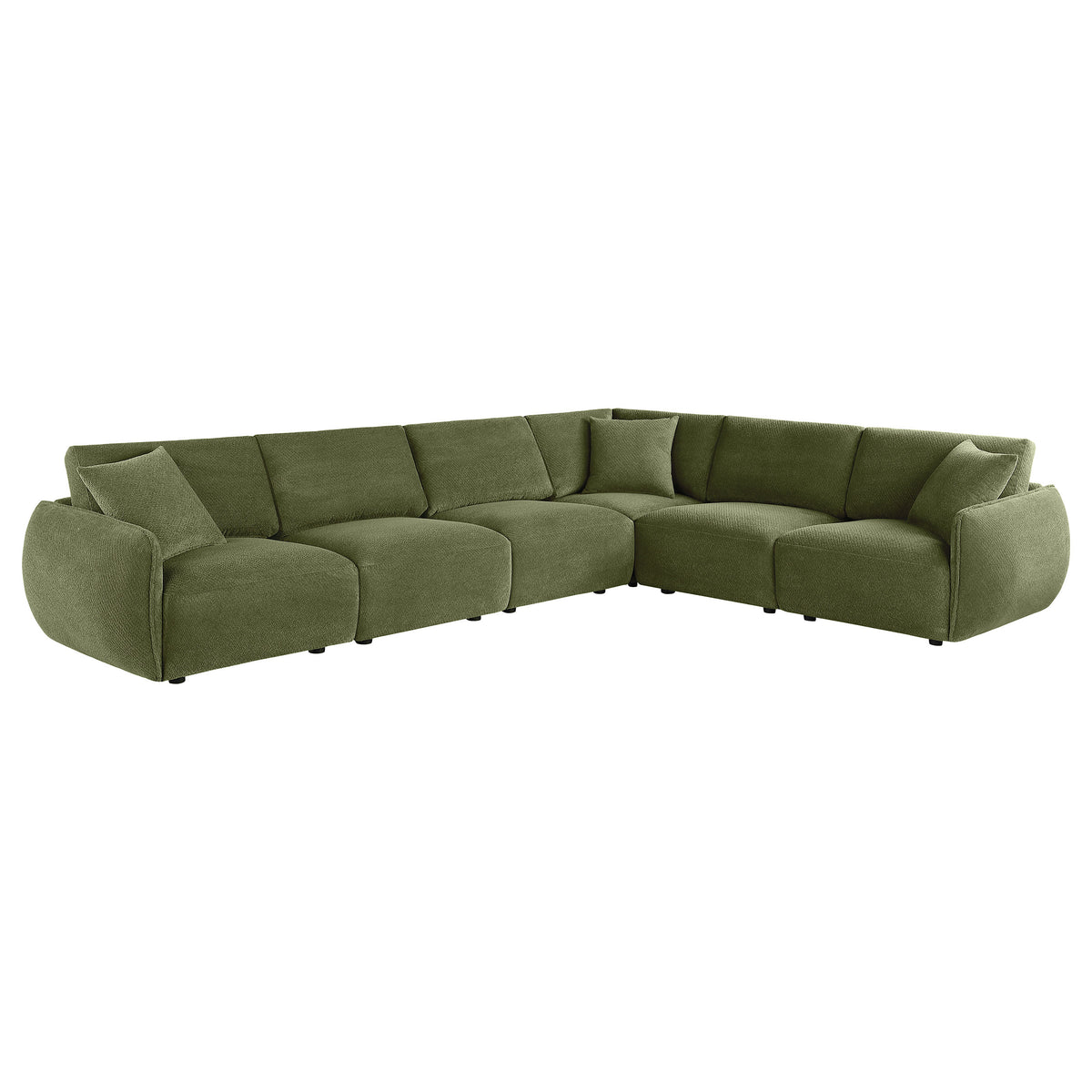 Elysia 6-piece Fabric Upholstered Modular Sectional Sofa Green