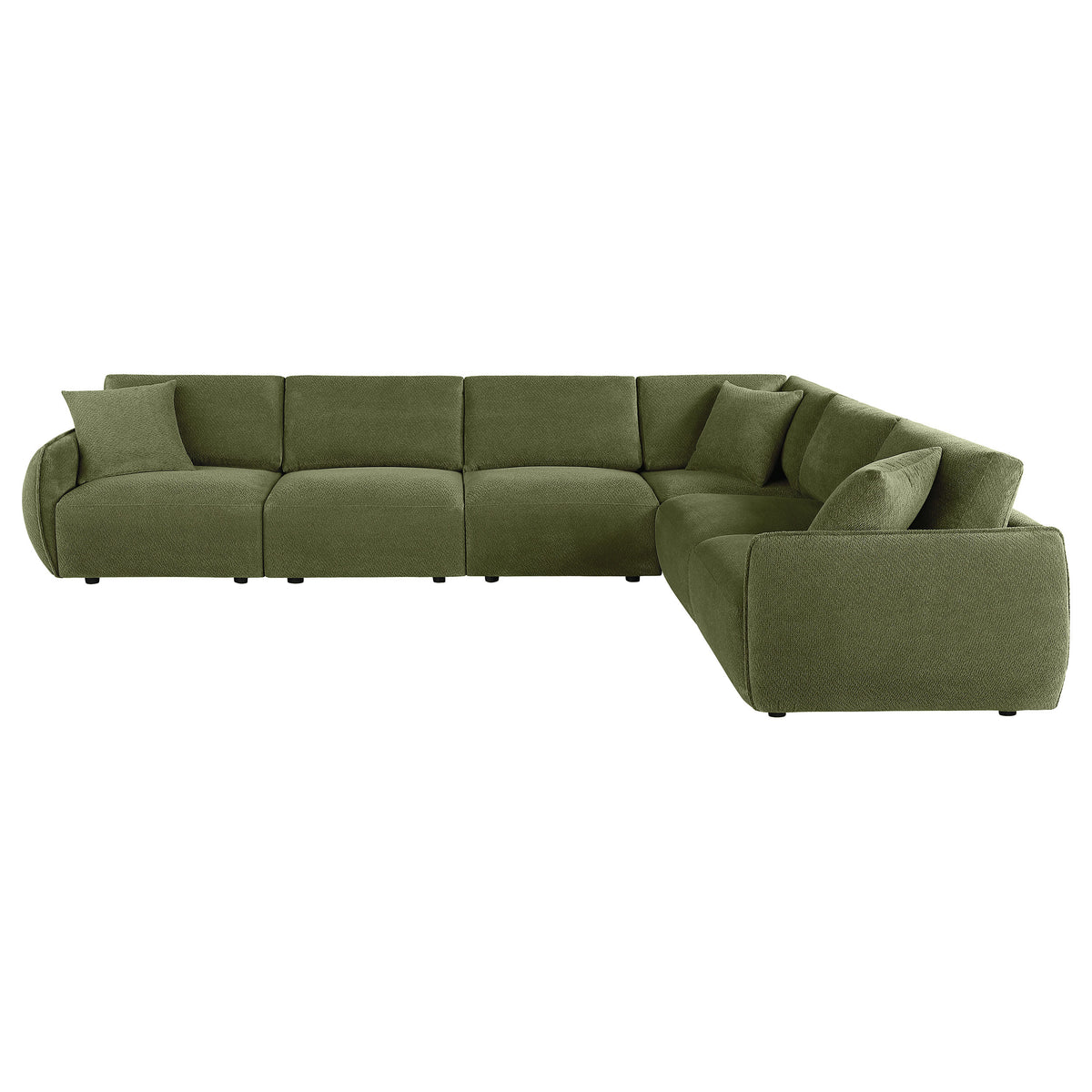 Elysia 6-piece Fabric Upholstered Modular Sectional Sofa Green