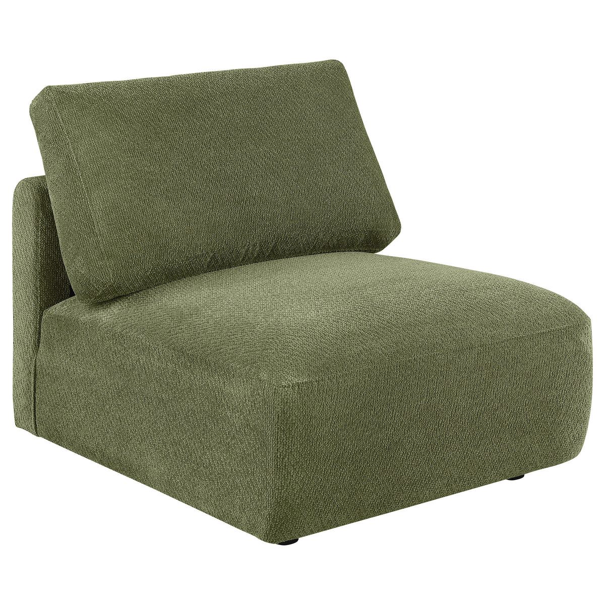 Elysia Fabric Upholstered Modular Armless Chair Green