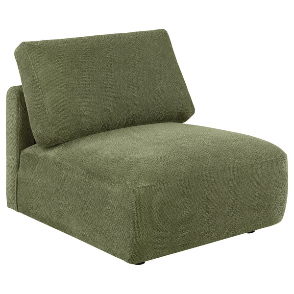 Elysia Fabric Upholstered Modular Armless Chair Green