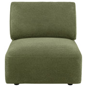 Elysia Fabric Upholstered Modular Armless Chair Green