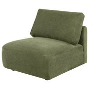 Elysia Fabric Upholstered Modular Armless Chair Green