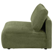 Elysia Fabric Upholstered Modular Armless Chair Green