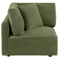 Elysia Fabric Upholstered Modular Corner Chair Green