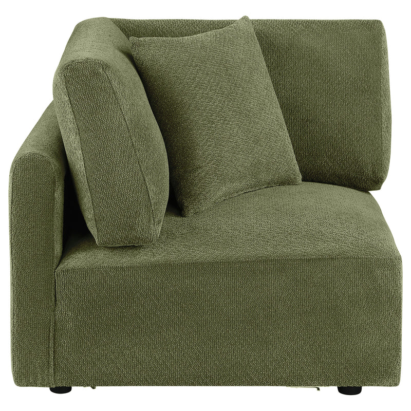Elysia Fabric Upholstered Modular Corner Chair Green