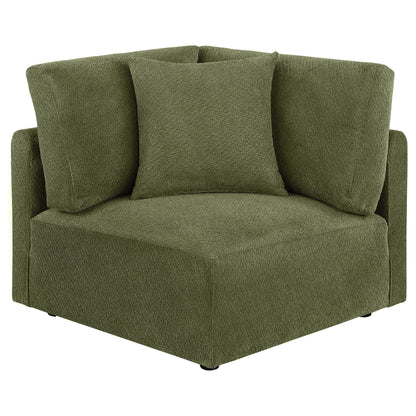 Elysia Fabric Upholstered Modular Corner Chair Green