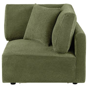 Elysia Fabric Upholstered Modular Corner Chair Green