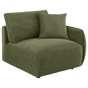 Elysia Fabric Upholstered Modular RAF Chair Green