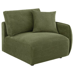 Elysia Fabric Upholstered Modular RAF Chair Green
