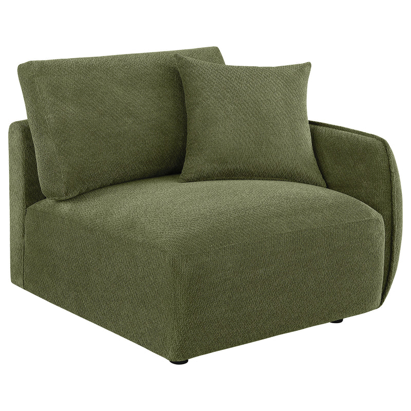 Elysia Fabric Upholstered Modular RAF Chair Green