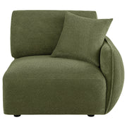 Elysia Fabric Upholstered Modular RAF Chair Green