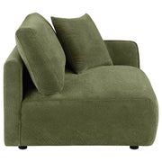 Elysia Fabric Upholstered Modular RAF Chair Green