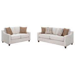 Conjunto de sofá tapizado con brazos inclinados Christine en beige