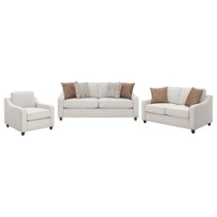 Conjunto de sofá tapizado con brazos inclinados Christine en beige