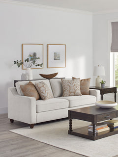 Christine Upholstered Sloped Arm Sofa Beige