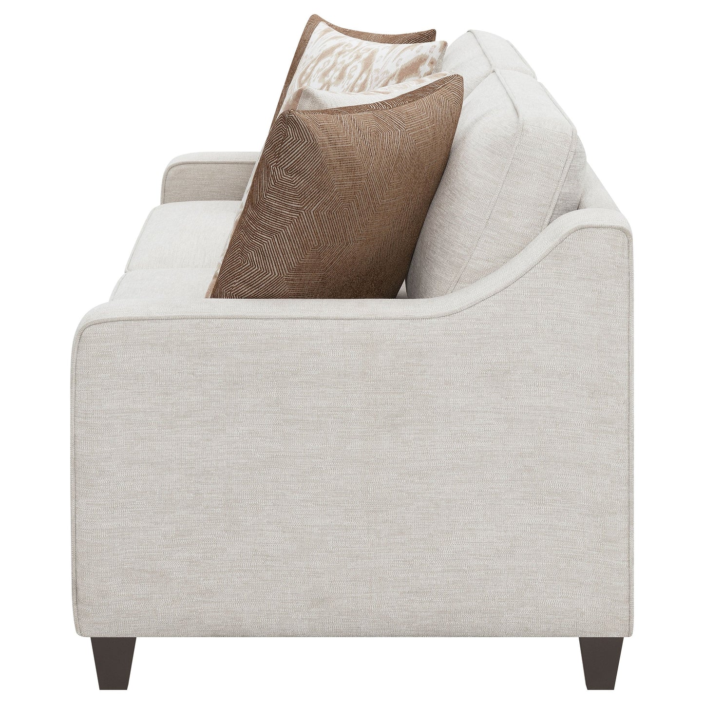 Sofá tapizado con brazos inclinados Christine beige