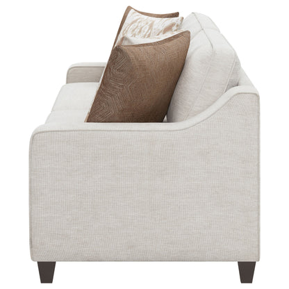 Sofá tapizado con brazos inclinados Christine beige