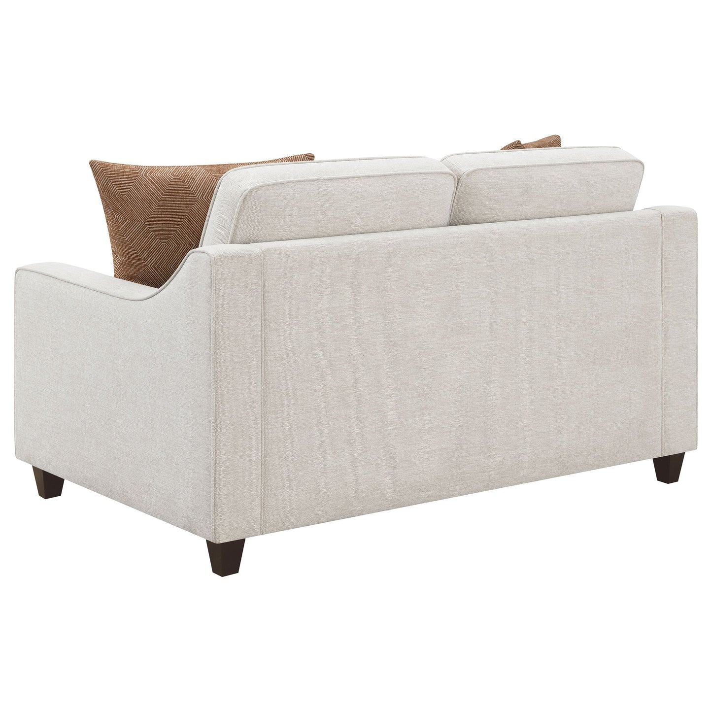Loveseat tapizado con brazos inclinados Christine en beige
