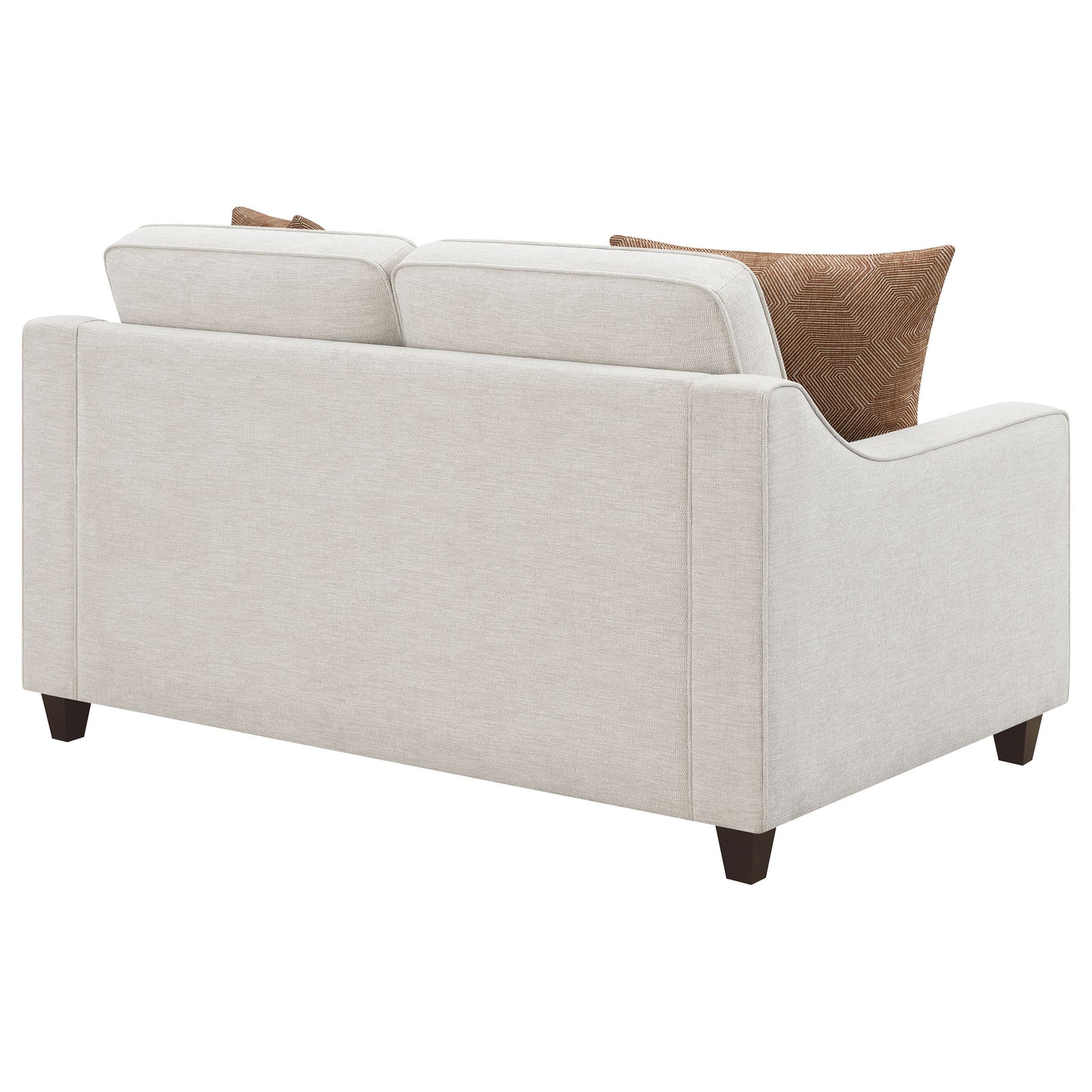 Loveseat tapizado con brazos inclinados Christine en beige