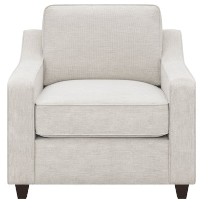Christine Upholstered Sloped Arm Accent Chair Beige