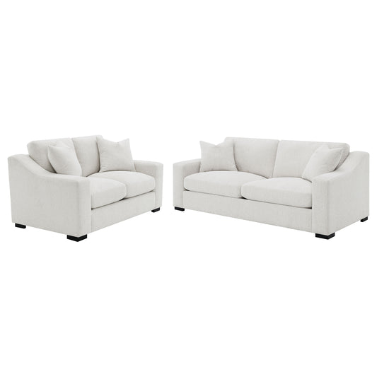 Ashlyn  Upholstered Track Arm Sofa Set Sand