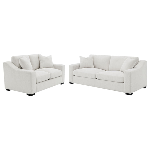Ashlyn  Upholstered Track Arm Sofa Set Sand