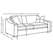 Ashlyn  Upholstered Track Arm Sofa Set Sand