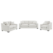 Ashlyn  Upholstered Track Arm Sofa Set Sand