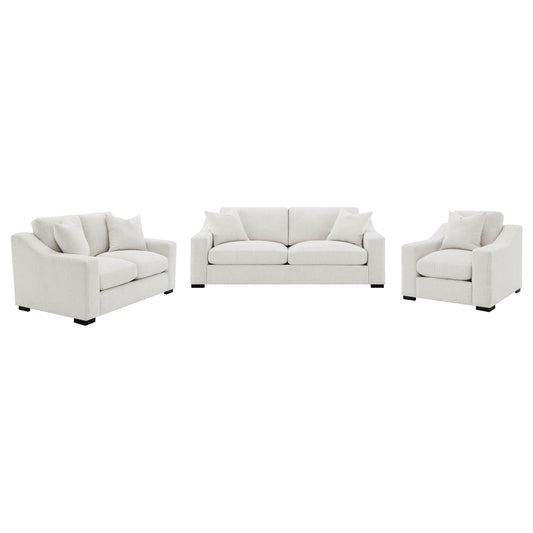 Ashlyn  Upholstered Track Arm Sofa Set Sand