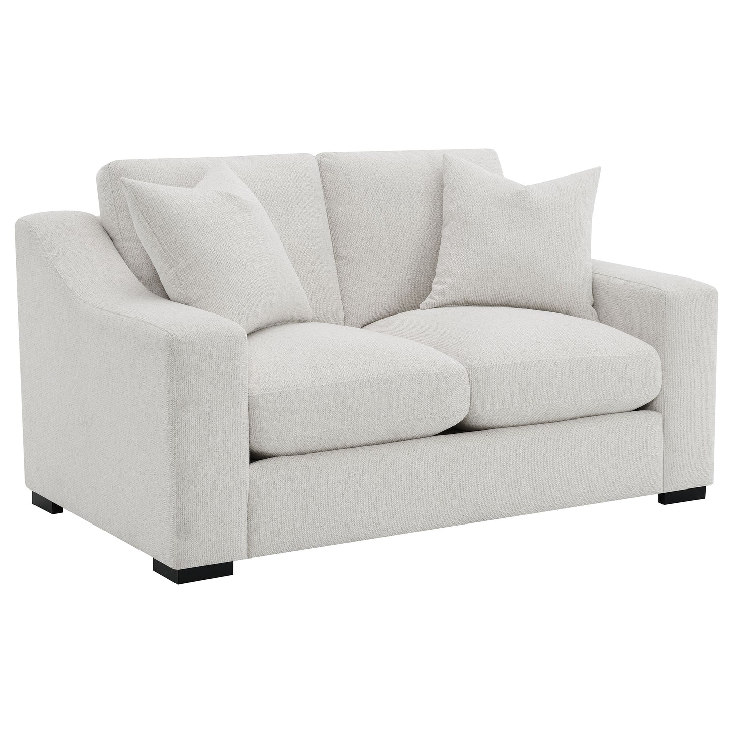 Ashlyn  Upholstered Track Arm Sofa Set Sand