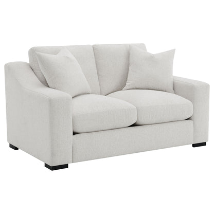 Ashlyn  Upholstered Track Arm Sofa Set Sand