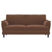 Selma 2-piece Velvet Upholstered Crescent Arm Sofa Set Rust