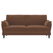 Selma Velvet Upholstered Crescent Arm Sofa Rust