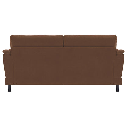 Selma Velvet Upholstered Crescent Arm Sofa Rust