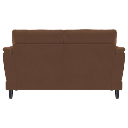 Selma Velvet Upholstered Crescent Arm Loveseat Rust