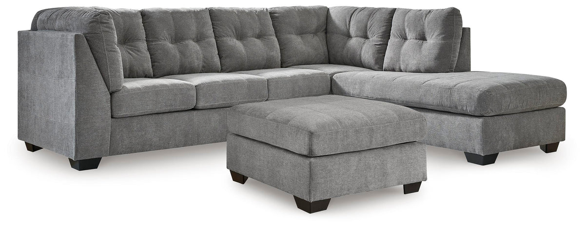 Marleton 2PC Sectional & Oversized Accent Ottoman Set