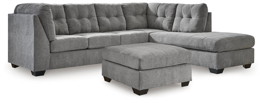 Marleton 2PC Sectional & Oversized Accent Ottoman Set